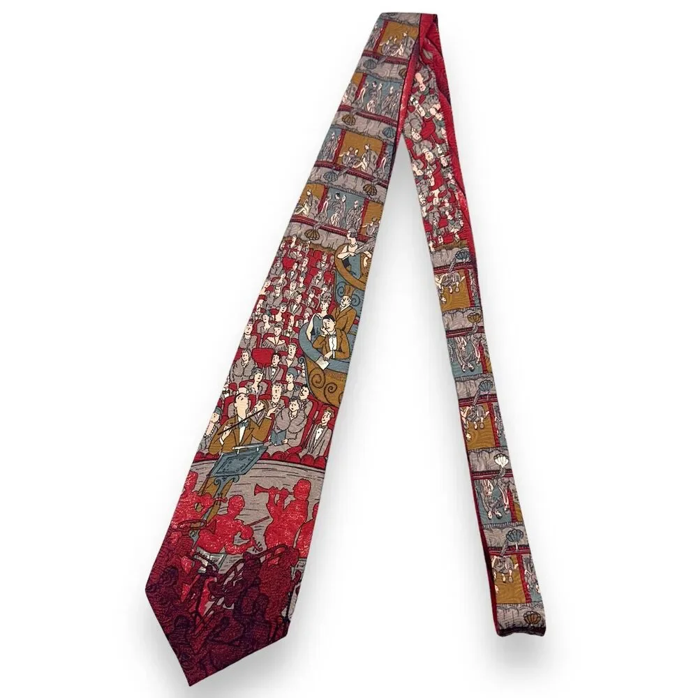 Tutto Matto Mens 100% Silk‎ Dress Tie Made in Italy Symphonic Print 59